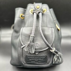 Dooney & Bourke Gloved Black Leather Bucket Backpack Vintage